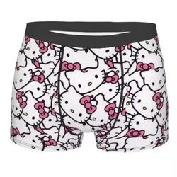 Cueca boxer masculina de gato fofo, roupa íntima impressa em 3D, cueca boxer respirável