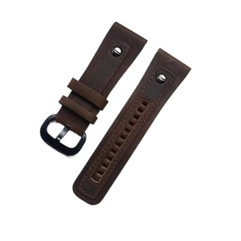 

PCAVO 28mm Classical Genuine Leather Watchband With Rivet For Seven Friday Watch Strap Black Brown Wrist Bracelet Pin Buckle