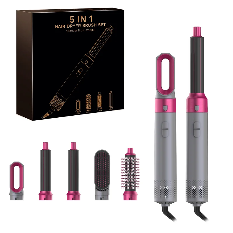 5-in-1 haarstyler Krachtige sneldrogende ionische föhn Hoge snelheid hete kamborstelset Professionele stijltang