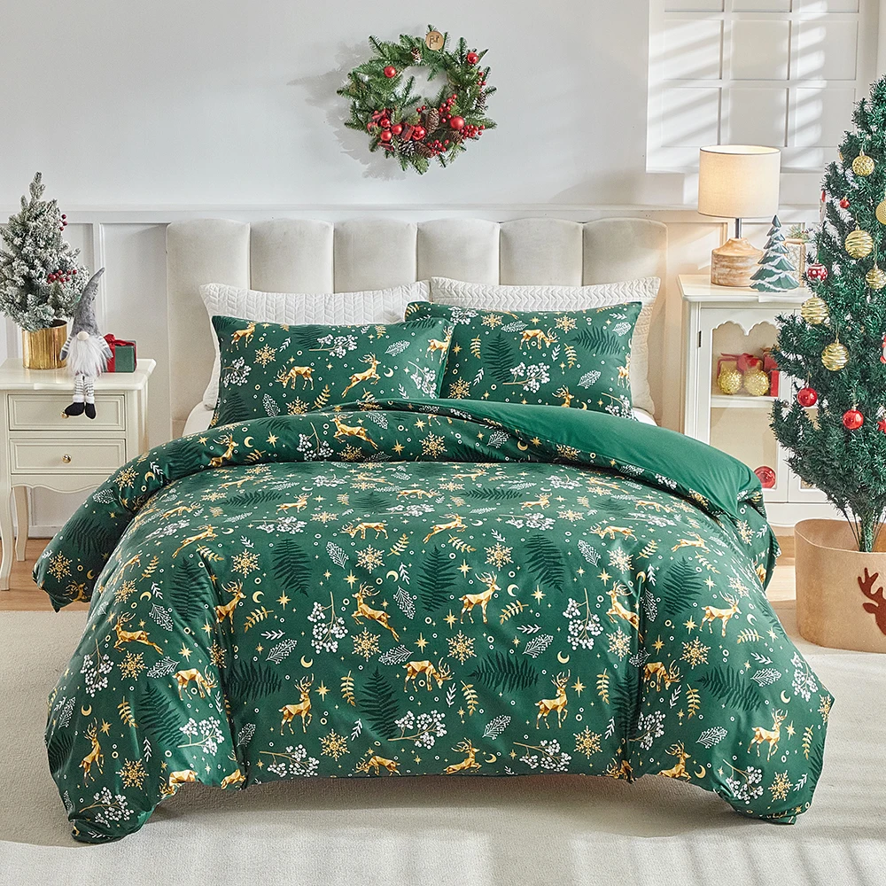 Duvet Cover Bedding Set Christmas Twin Full Queen King Size 135x200 Nordic Quilt Cover 240x220 Double Single Bed Linen 200x200