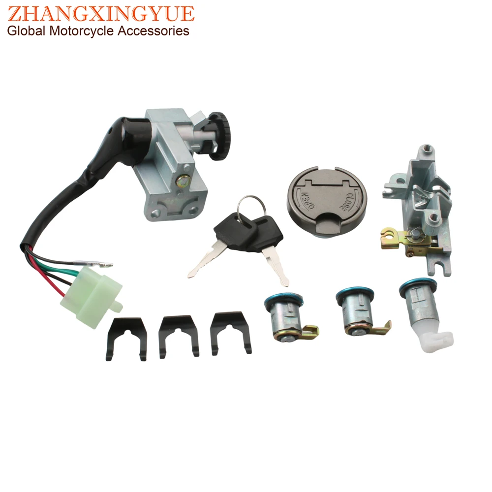 Juego de llaves para interruptor de encendido, tapa de gasolina y bloqueo de asiento para Kymco Agility R16 Plus 50 125 150 200 2014-2021 35010-ALJ8-E11