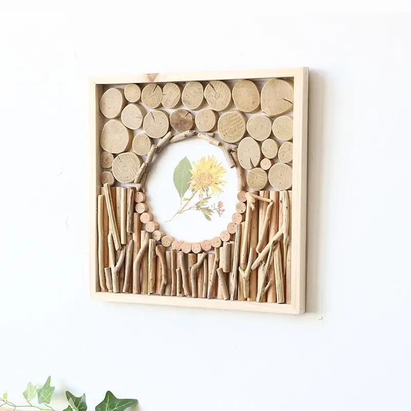 Afbeelding 3: 52x52cm 3D Bloem & Tarweveld Bouwstenen Muurkunst - Eenvoudig Creatief Kamerdecor Esthetisch voor Eetkamer & Woonkamer