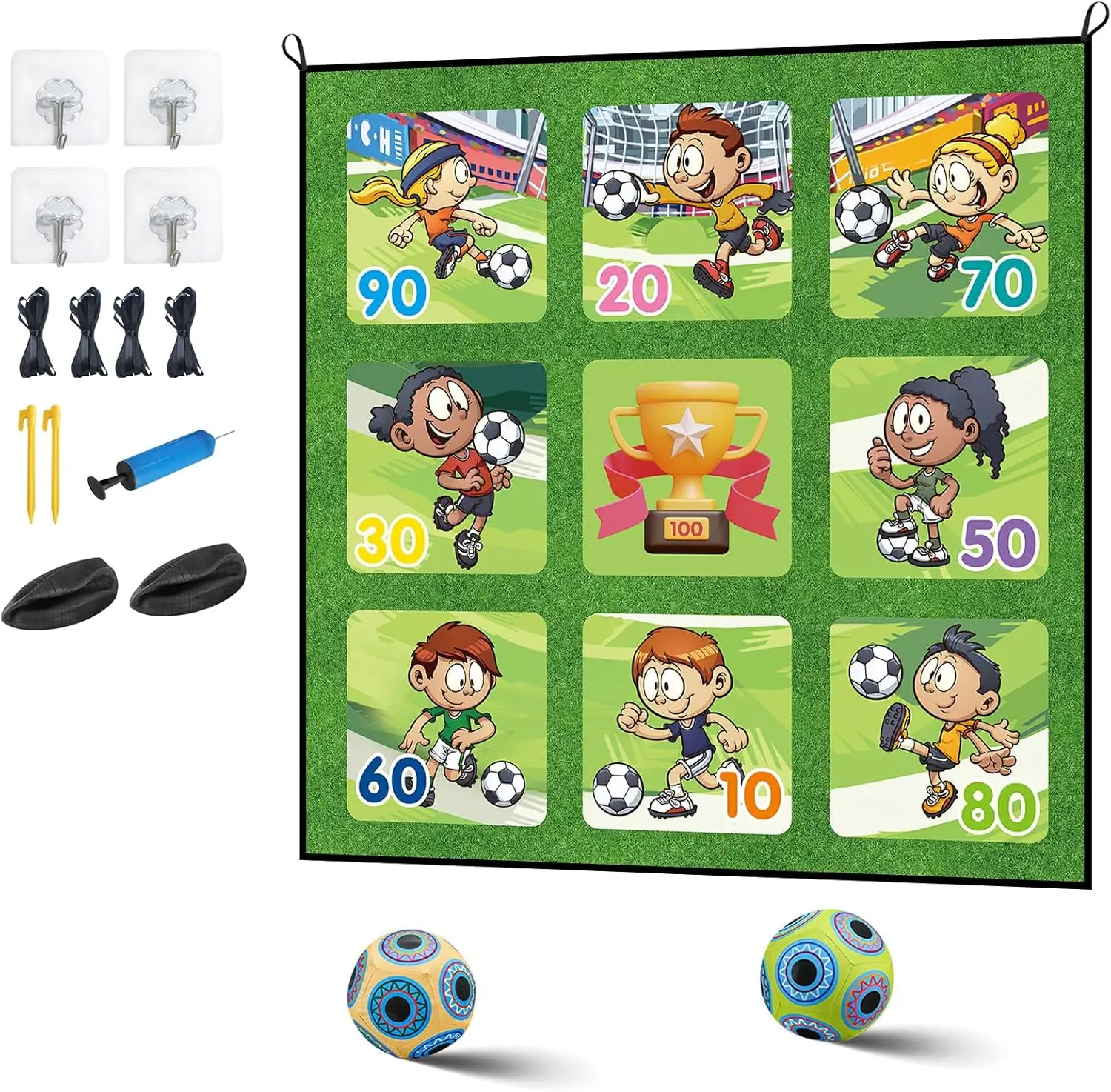 

Soccer Game Mat Set Outdoor Indoor Soccer Toys Multiplayer Competitive Children Football Soccer Games Set For Kids Boys Girls