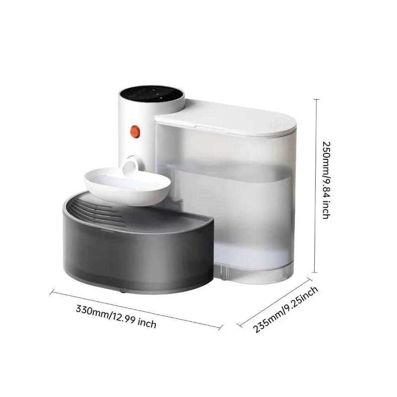 Automatic Pet Water Fountain 3L/106oz Smart Cat Dog Water Dispenser Wastewater Separation No Filter Required