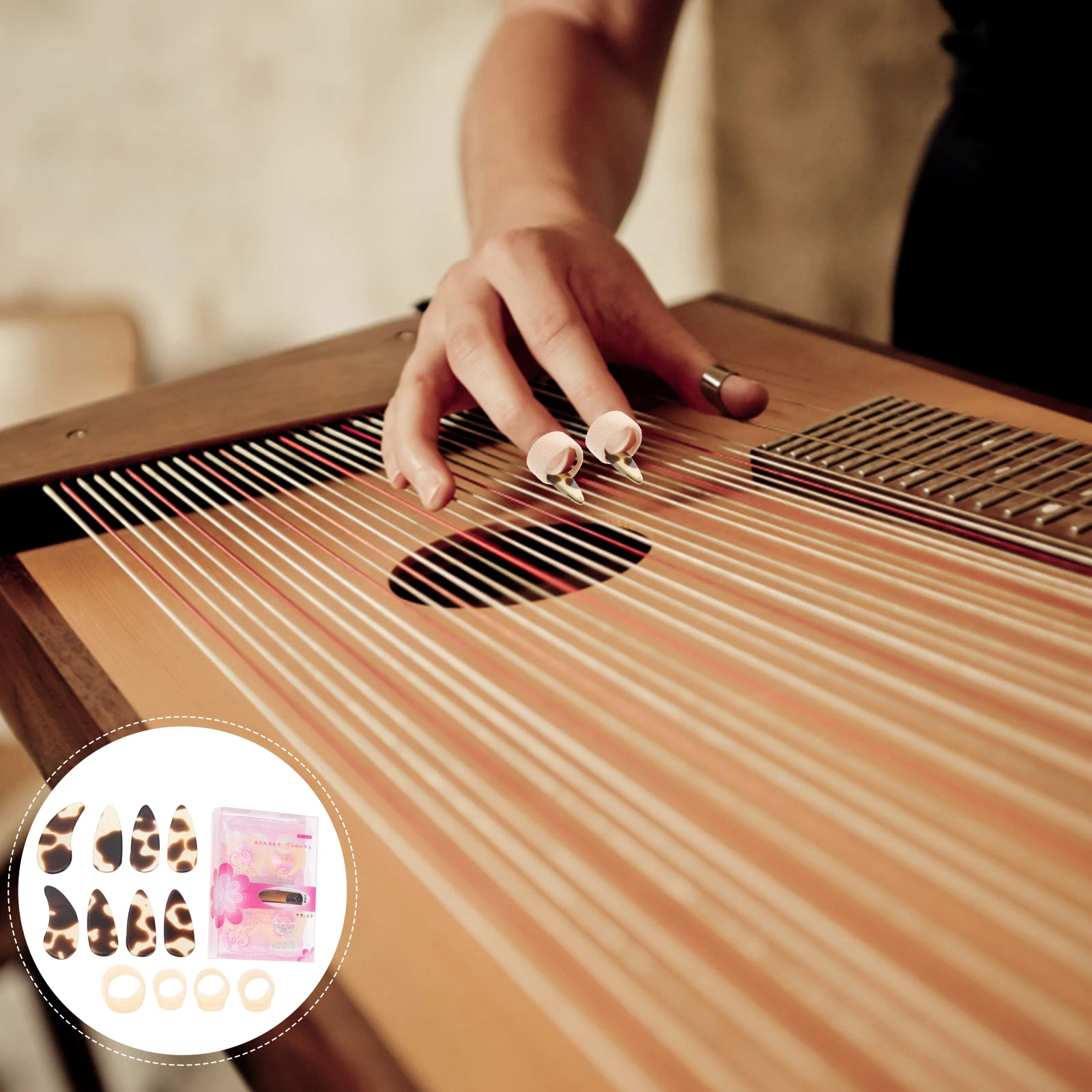 

1 Set Silicone Nail Covers Finger Protectors Practice Accessories Durable Nail Protection Covers For Learning Playing Guzheng