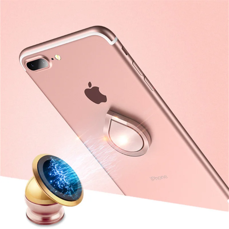 Finger Ring Mobile Phone Holde Rotatable Stand Grip for Universal Car Magnetic Mount Phone Back Sticker Pad Bracket for IPhone