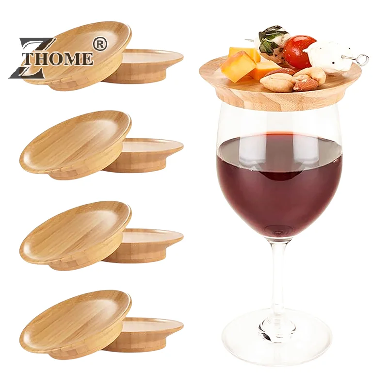 Wine Glass Charcuterie Topper Wine Glass Charcuterie Board Topper Bamboo Wine Glas Topper Coasters Round Wine Glass Party Supply image 2