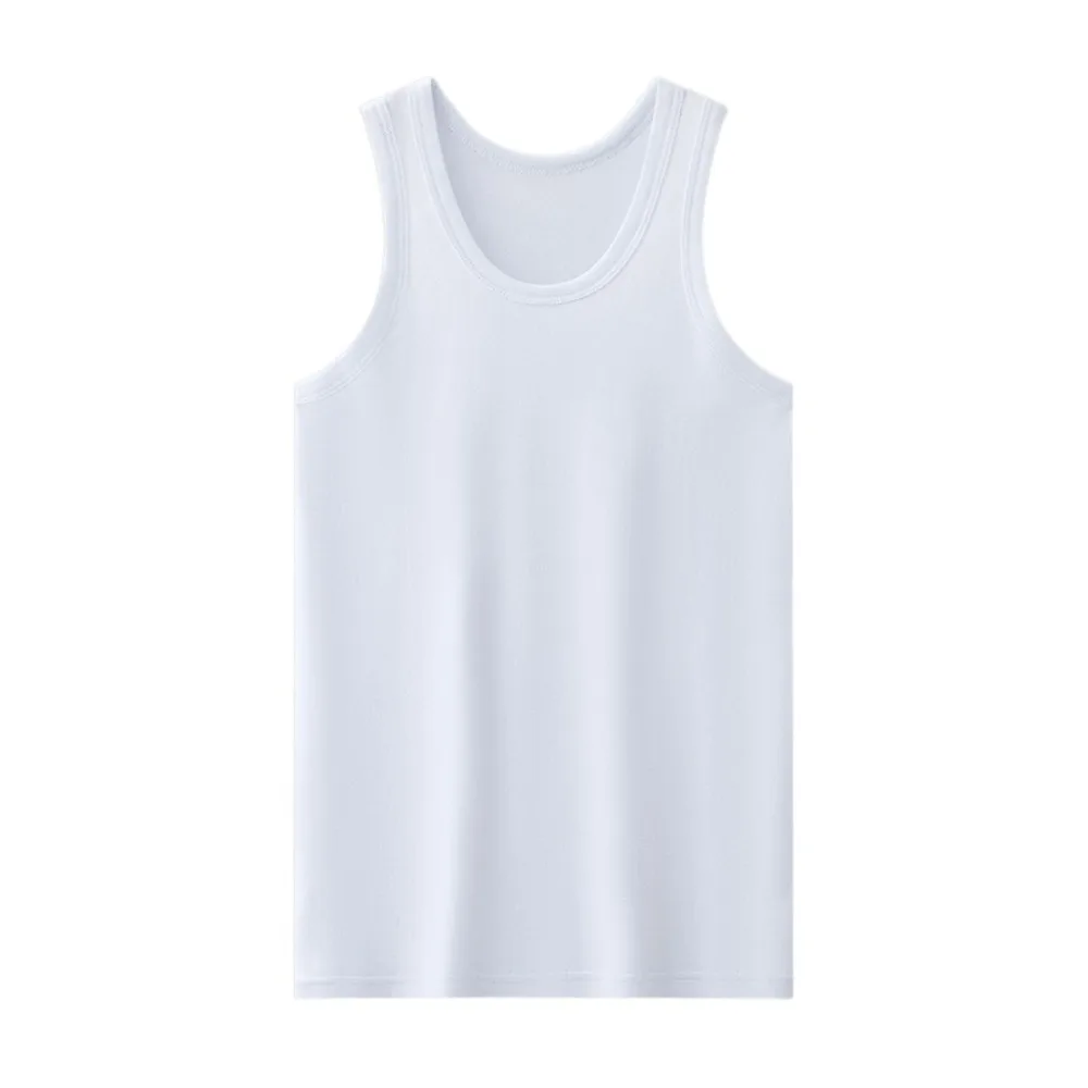 

Solid Color Sleeveless Men Cotton Vest Round Neck Simple Men’s Tank Top Clothing Solid Color Men Summer Tight Top Summer