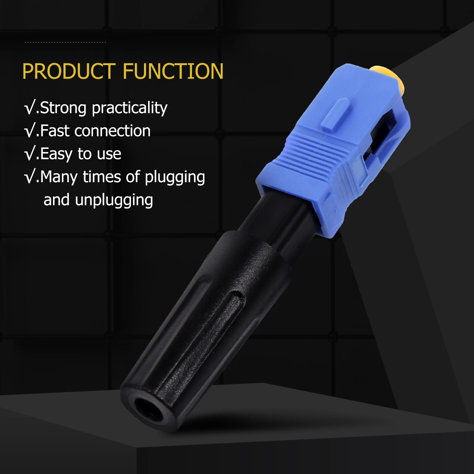 

10pcs Optical Fiber Quick Connector Durable Plastic High Precision Low Loss Termination Adapter Fast Installation for Fiber