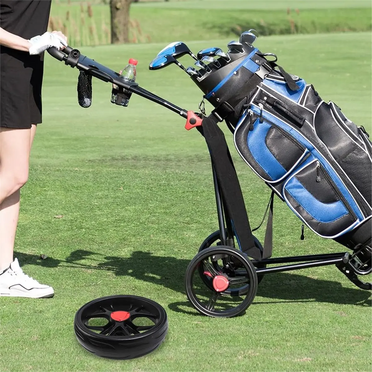 618-mega-sale-10-inch-push-pull-golf-cart-wheel-for-10mm-axle-eva-foam-and-plastic-construction-in-multiple-colors