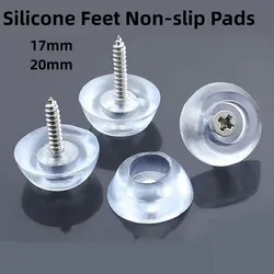 17mm 20mm Silicone Pad Transparent Soft Foot Nail Screw On Clear Rubber Feet Non-slip Pads For Furniture Floor Desk Protection