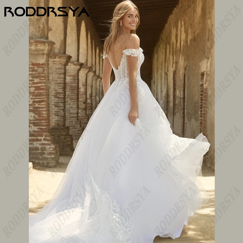 RODDRSYA-Robe de mariée princesse chérie pour femme, patients hors initiative A-Line, appliques en fibre de dentelle, robe de soiréeRobe de mariée princesse chérie pour femme, patients hors initiative A-Line, appliques