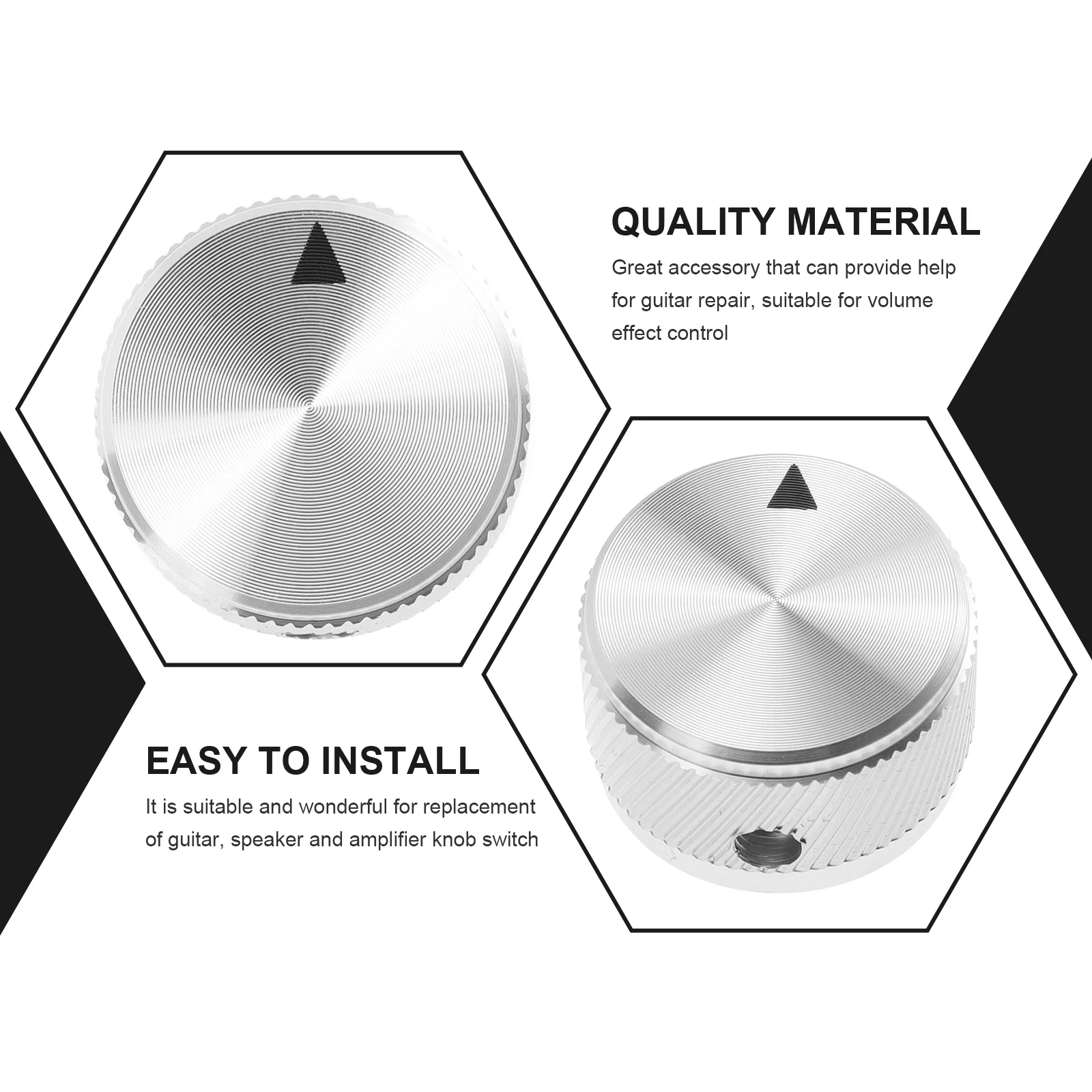 

2Pcs Guitar Volume Control Knob Aluminum Alloy Sturdy Replacement for Electric Guitar Speaker Amplifier Control