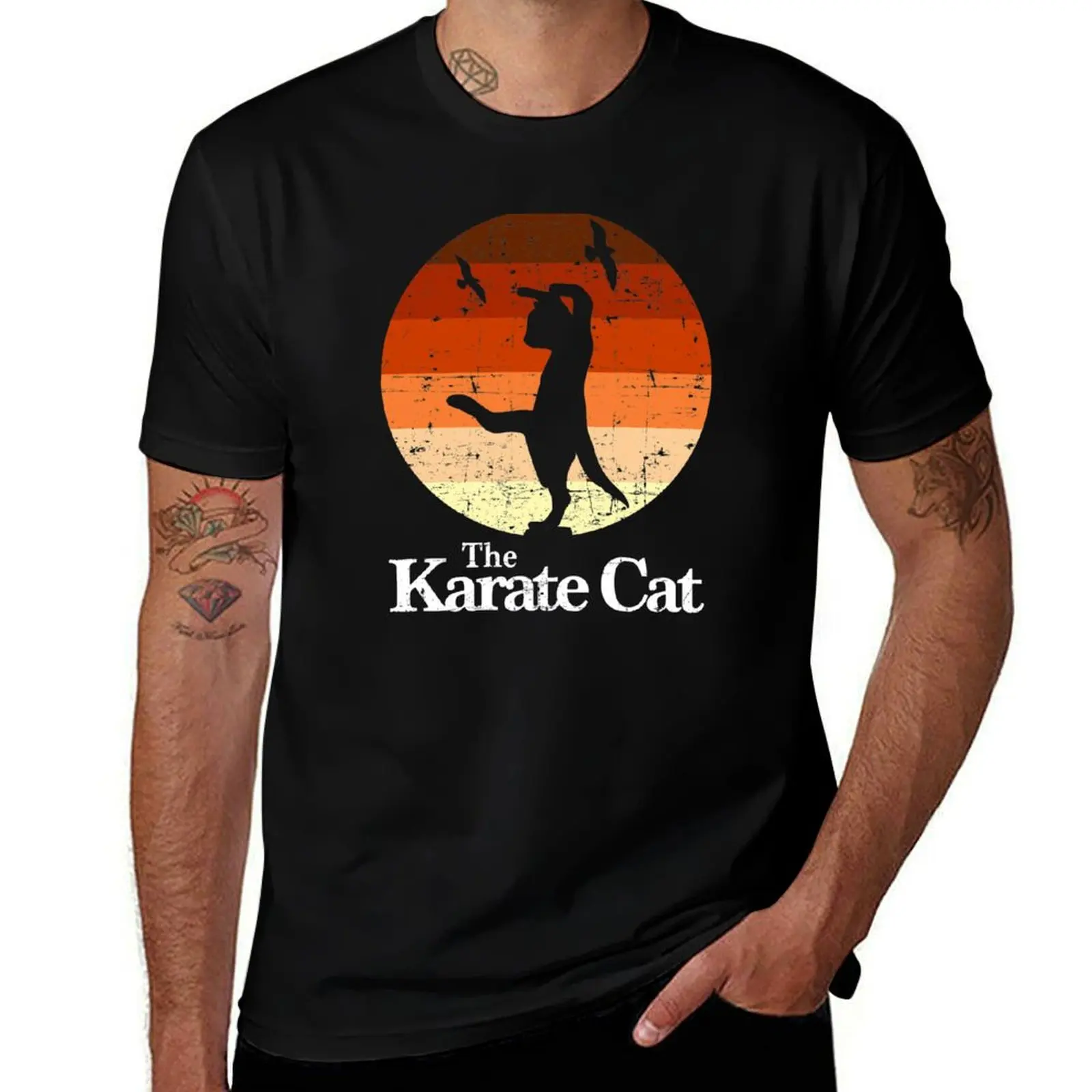 

The Karate Cat T-Shirt anime figures oversizeds black t-shirts for men