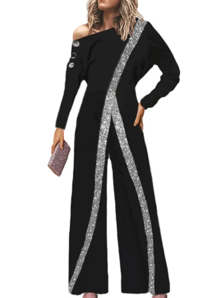 

Женский комбинезон с широкими штанинами, длинные брюки из полиэстера с принтом на талии и завязками на плечах, летние длинные брюки с низкой талией