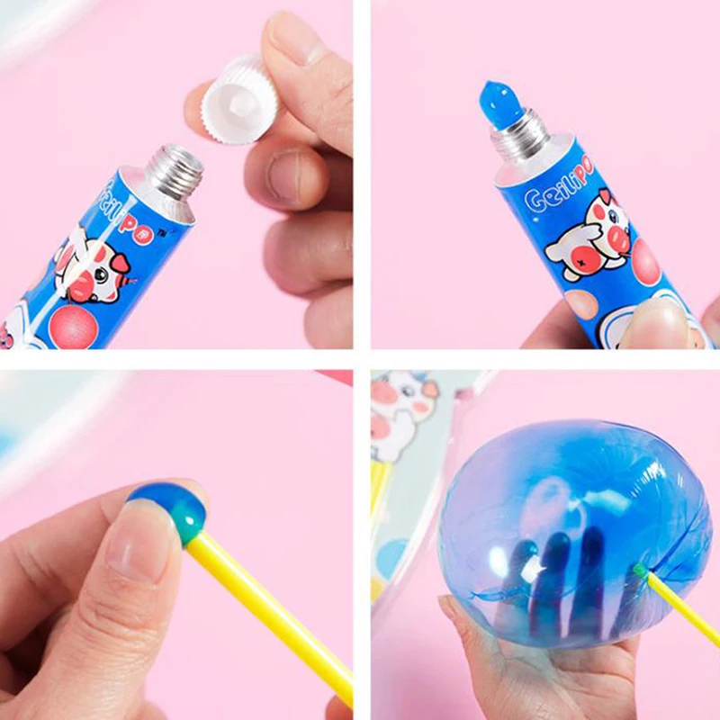 Magic Bubble Glue Toy, Soprando bola de bolha colorida, Balão espacial plástico, Seguro