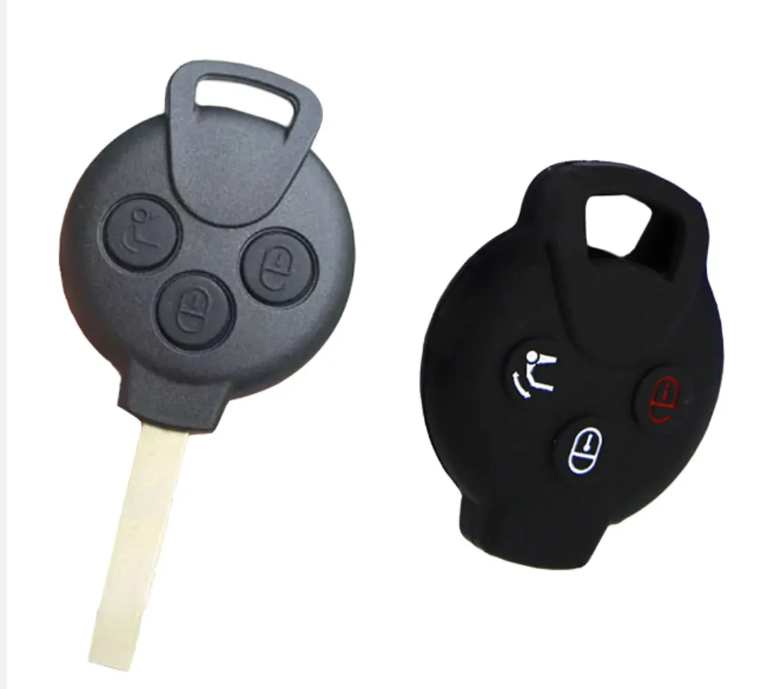 1Pc 3 Buttons Silicone Key Case Shell Fob Cover Fit For Mercedes Benz Smart Fortwo Forfour City Coupe Roadster