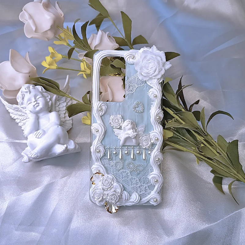 

4095 Handmade 3D Oil Painting Phone Case, INS Style Baroque Dark Design, Luxury Non-Cream Gel Case, Custom Fit for Apple, Oppo