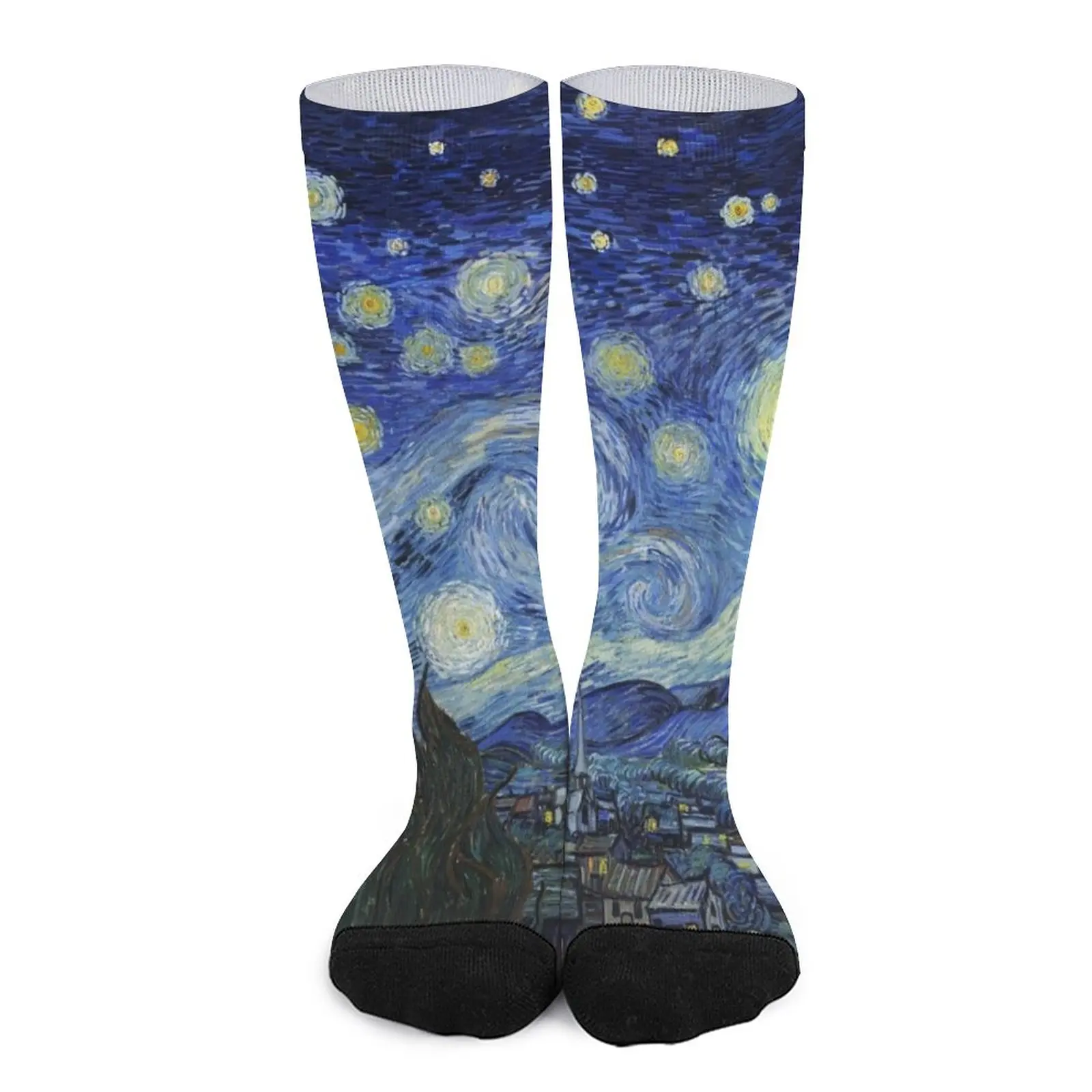 The Starry Night Panorama Socks basket ball compression stockings for Women hiking