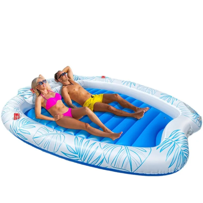 

Luminous double floating row solar light tanning pool adult swimming pool double lounge chair