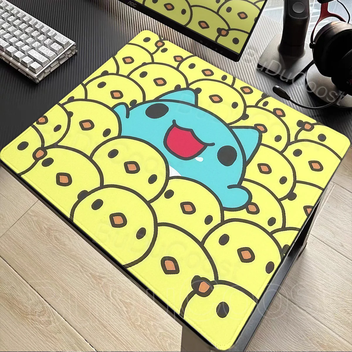 Small PC Gaming Computer Keyboard Deskmat Cute Cartoon Bugcat Capoo Mousepad Rubber Durable Non-Slip Overlock Office Accessories