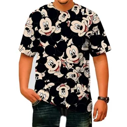 2024 new trend brand Mickey Mouse print boys summer Harajuku casual all-match fashion men's round neck short-sleeved T-shirt