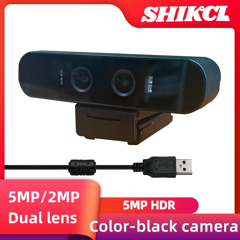 

Dual-lens night vision camera USB HDR 5MP Dual Vision Binocular Camera Color Camera and Grayscale Camera clear shots even in ba