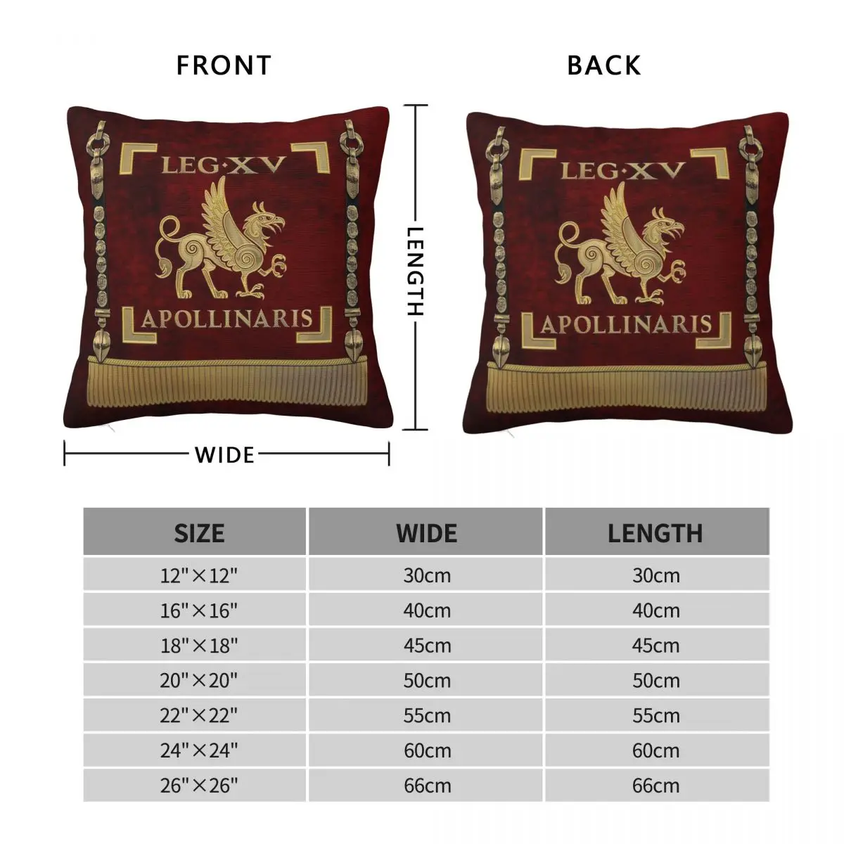 Standard Of The 15th Legion Apollinaris Square Pillowcase Polyester Linen Velvet Zip Decor Throw Pillow Case Bed Cushion Cover