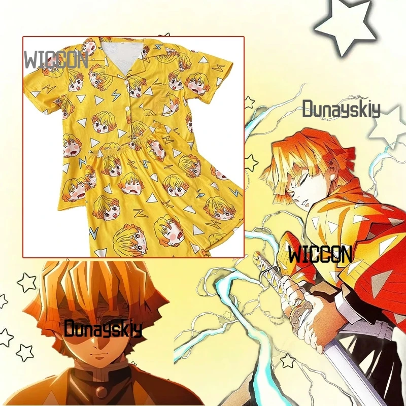 

Agatsuma Zenitsu Cosplay Costumes Kawaii Lovely Pajamas Anime Cosplay Jirai Kei Fans Gift Daily Halloween Christmas Cosplay