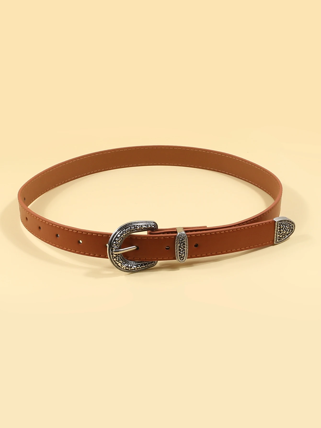 حزام ريترو جديد أوروبي وأمريكي عالي الجودة حزام PU حزام على طراز الدنيم الغربي الأمريكي