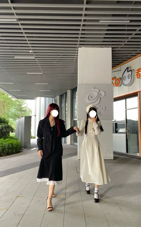 القوطية نمط ربيع الخريف مزاجه عالية الخصر فستان طويل للنساء الحلو الدانتيل دمية طوق الدانتيل متابعة فساتين خمر 2025 جديد #6