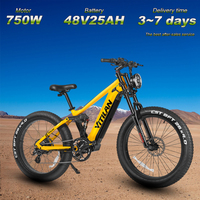 Vitilan T7 Electric Bicycle 750W Motor 48V20AH Battery Hydraulic Brake Ebike 26*40 inch Fat Tire Mountain Off-road Electric bike