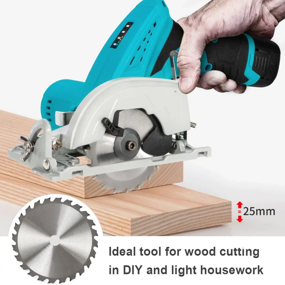 Brushless 3inch 16.8V Electric Lithium Circular Saw 27mm Depth Adjustable Woodworking Power Tool Wood Board Cutting Machine