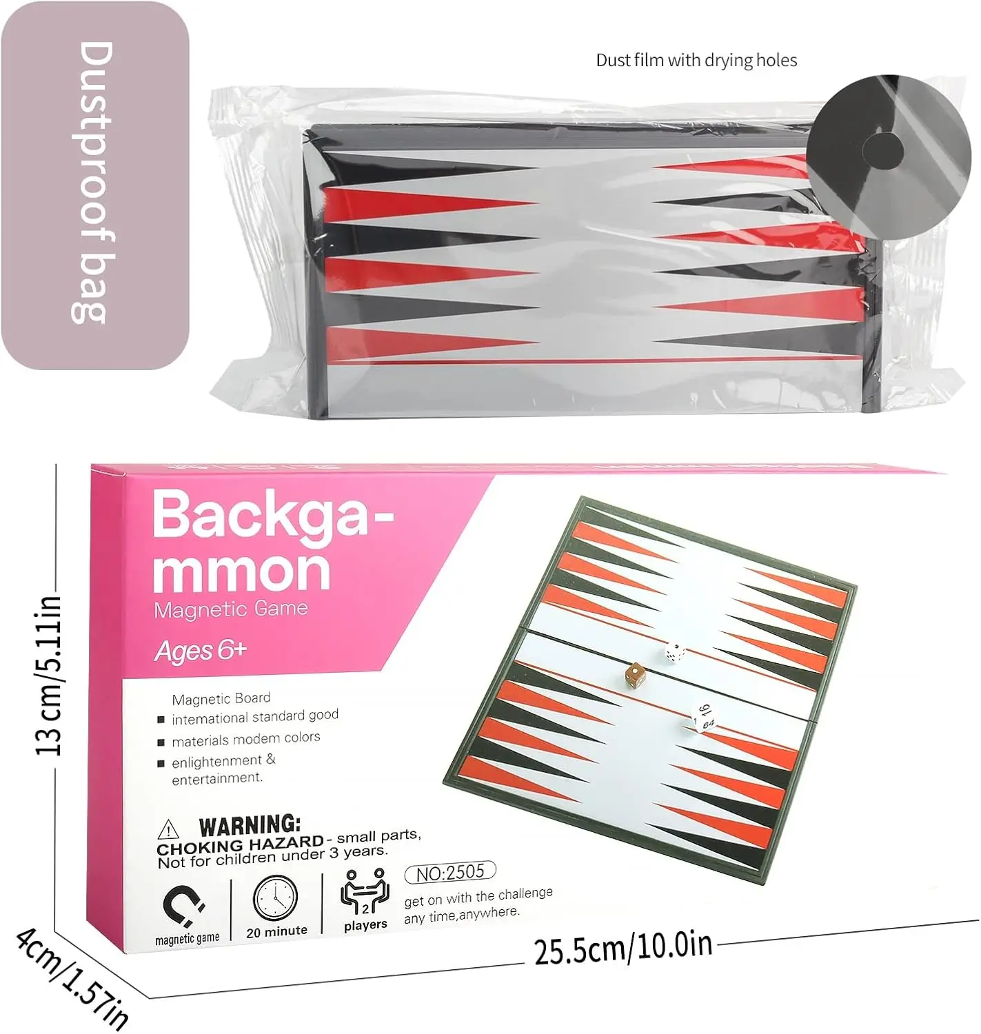 مجموعة ألعاب الطاولة المغناطيسية القابلة للطي CXSLQ-01 (M) 2505 #4