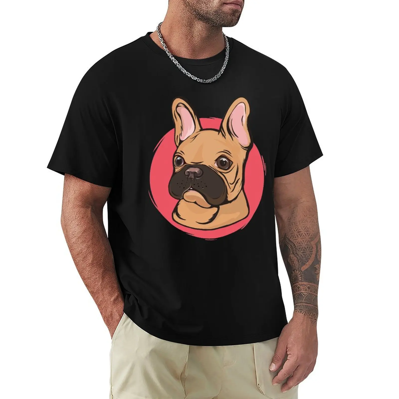 

Frenchie French bulldog pop colorfull Vintage T-Shirt Anti-Pilling Casual T-Shirt