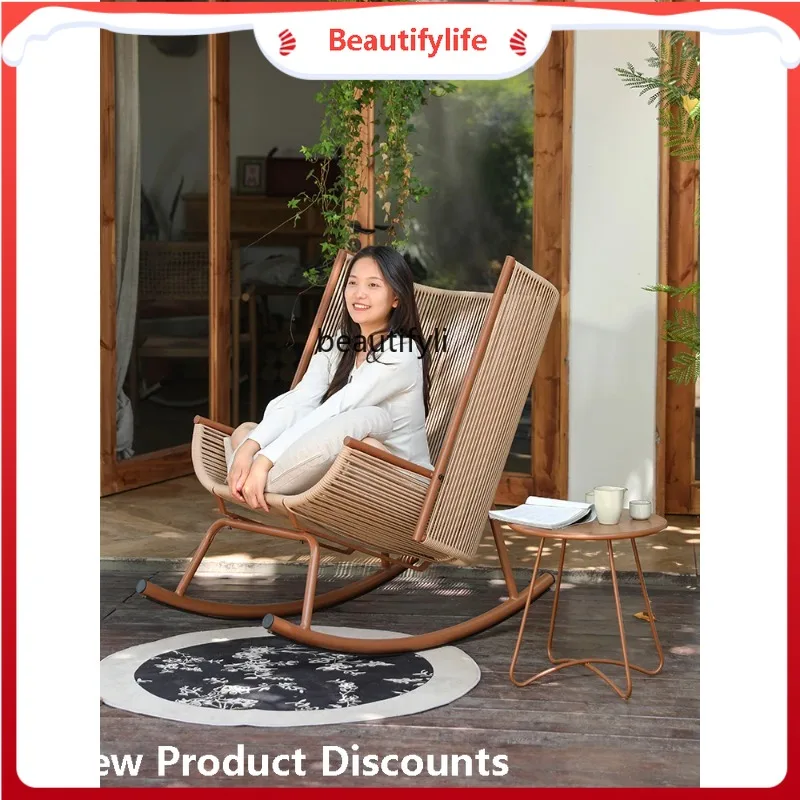 A506 Recliner Home Indoor Lunch Break Balcony Leisure Rattan Sofa Rocking Chair