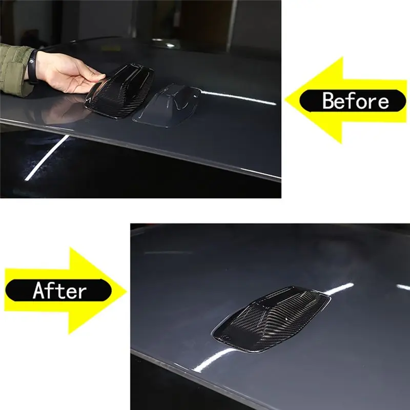 A65P-Car Roof Shark Fin Antenna Cover Trim Sticker Dry Carbon Fiber For BMW 4 Series G26 2021-2023 4-Door Accessories