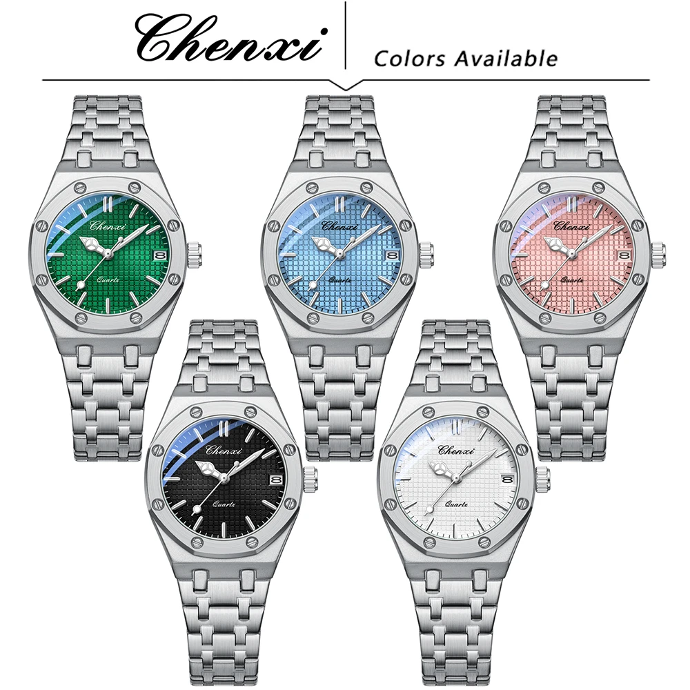 CHENXI Fashion Quartz Men Women Couple Watch Calendar Luminous Waterproof Men's and Women's Couples Watches Gifts