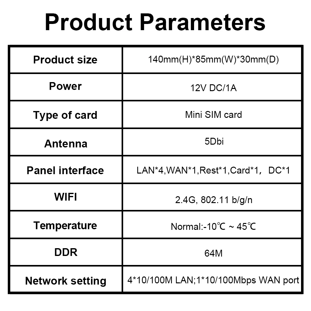 Router OPTFOCUS LTE WIFI 4G 300Mbps z 4 odłączanymi antenami, router bezprzewodowy 1WAN 4LAN, gniazdo na kartę USIM, przemysłowy router Wifi — zdjęcie produktu 5