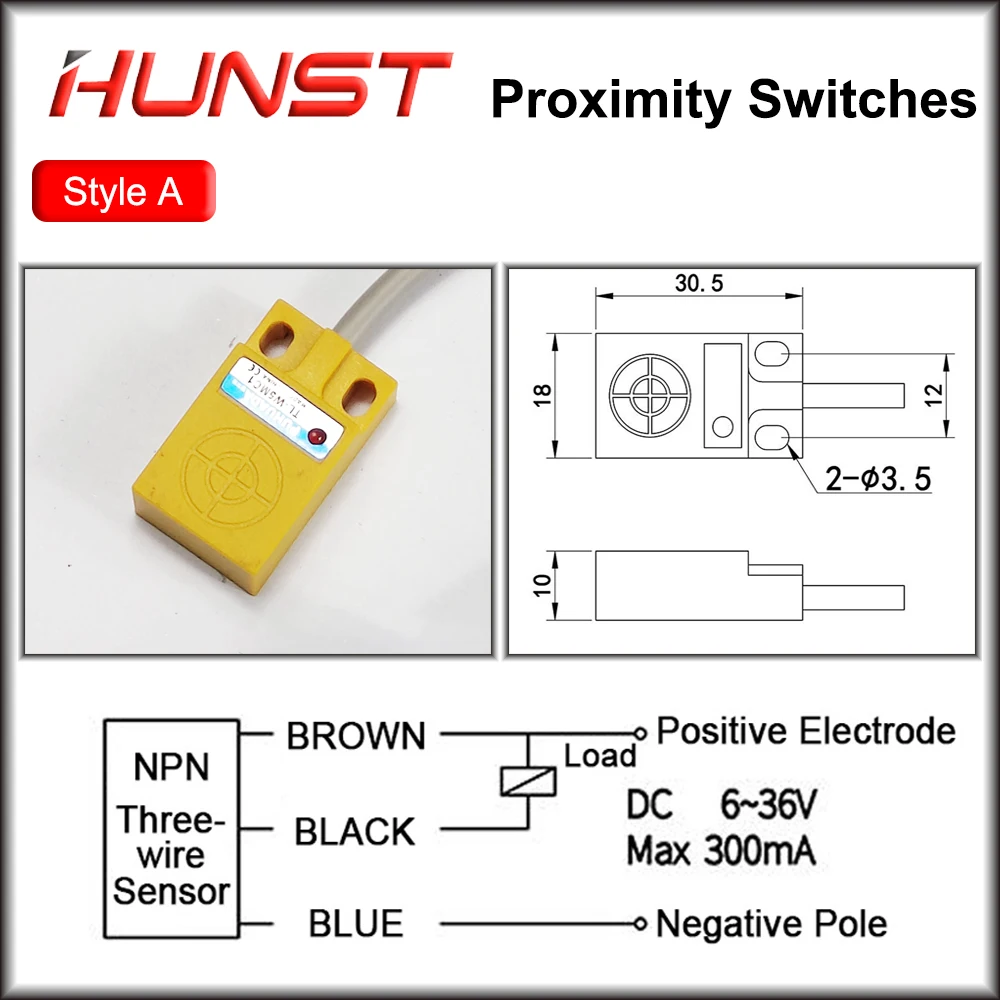 Sensor de enfoque de SN04-N de 4mm, piezas de bricolaje, Sensor de proximidad inductivo NPN, CNC, láser Endstops, interruptor de límite, Interruptor