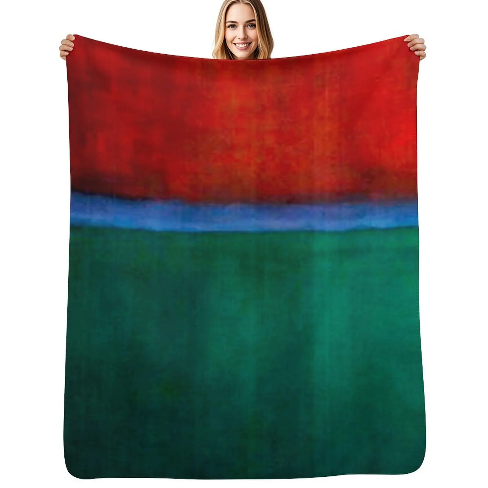 

Mark Rothko - Earth and Green Throw Blanket Warm Plush Fuzzy Blanket for Living Room