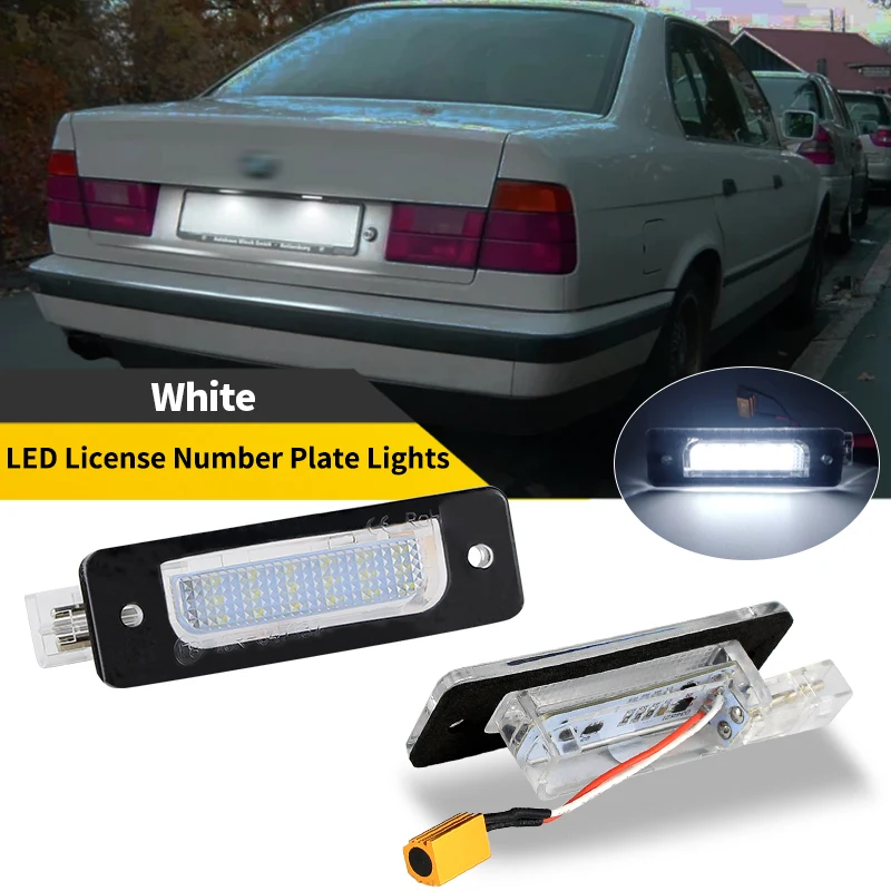 2PCS Canbus White 12V LED License Plate Light Lamp For BMW 7 series E32 730i 730iL 735i 735iL 740i 740iL 750i 750iL 1986-1994