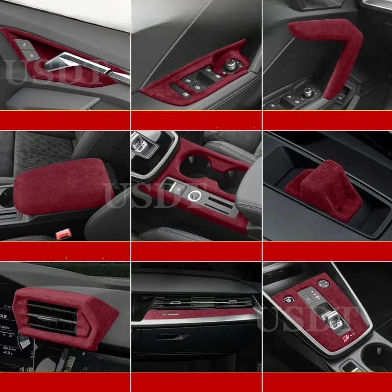 

Luxurious Suede Overlay Cover Interior Product Sticker Fit for Audi A3 8Y 2020 2021 2022 2023 2024 Car Styling
