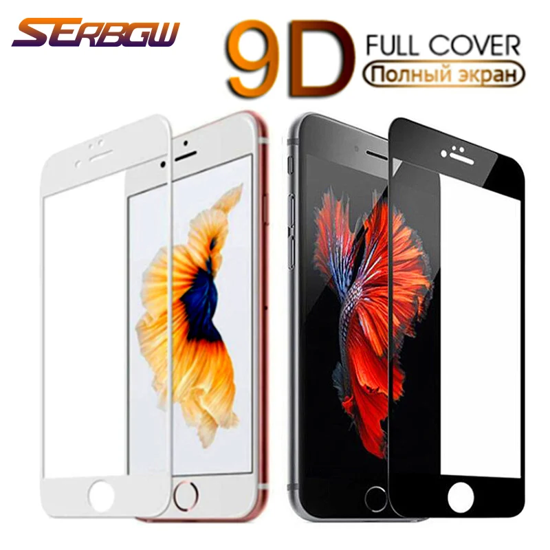 9D Safety Full Protection Glass For iPhone 7 8 6 6S 5 5S SE 2016 2020 Tempered Screen Protector For iPhone 6 6S 7 8 Plus Glass