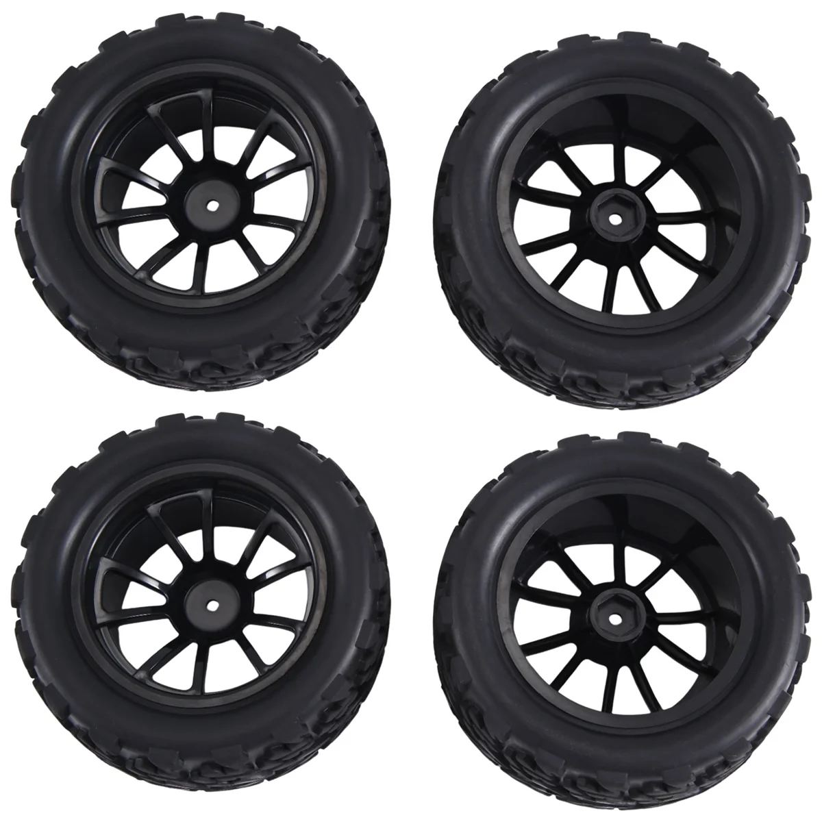 12mm Hex 1/10 RC Truck Wheels and Tires for Traxxas Rustler 2Wd 4X4 VXL Redcat ,B