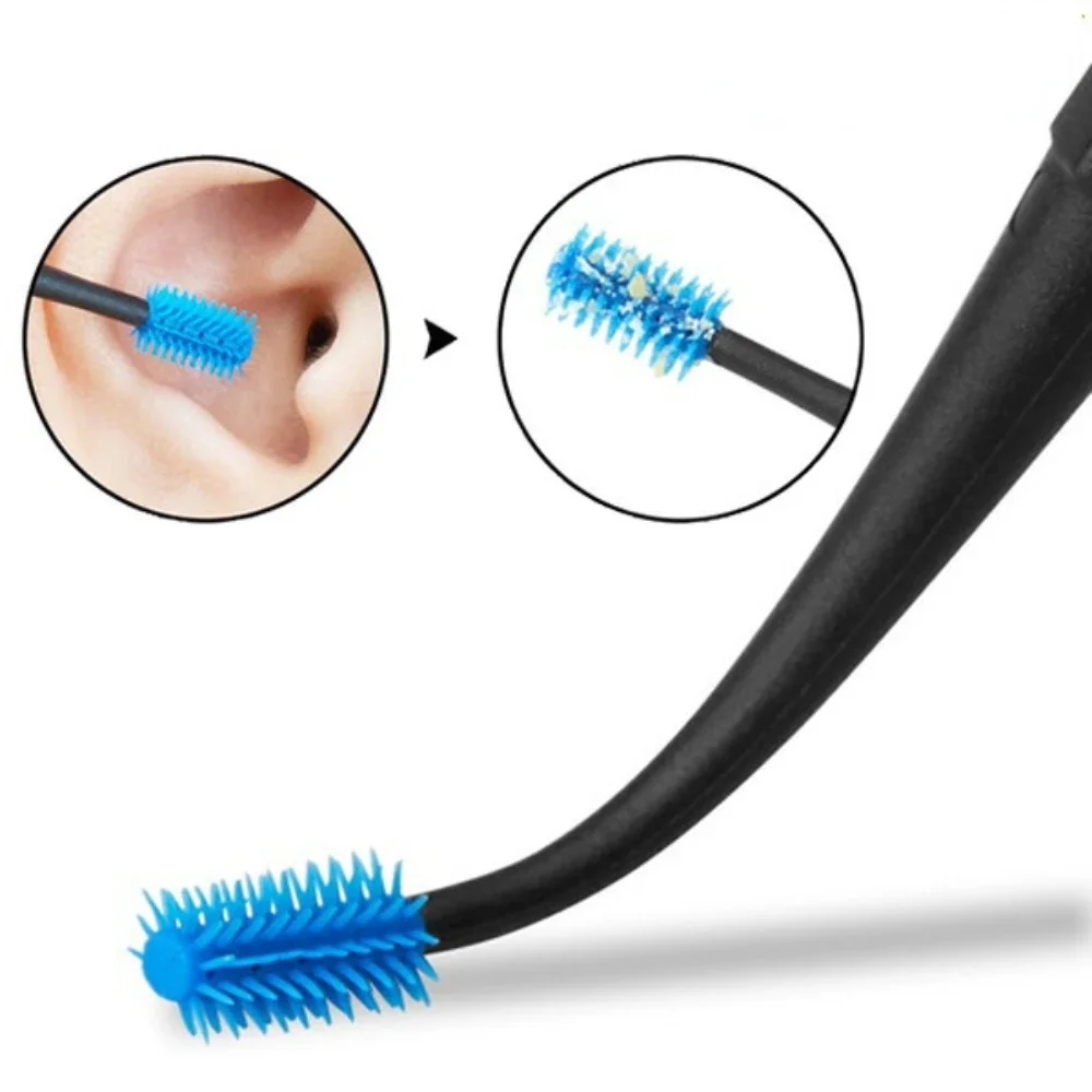 Soft Silicone Ear Pick Double-ended Earpick Ear Wax Curette Remover Ear Cleaner Spoon Spiral Ears Clean Tool