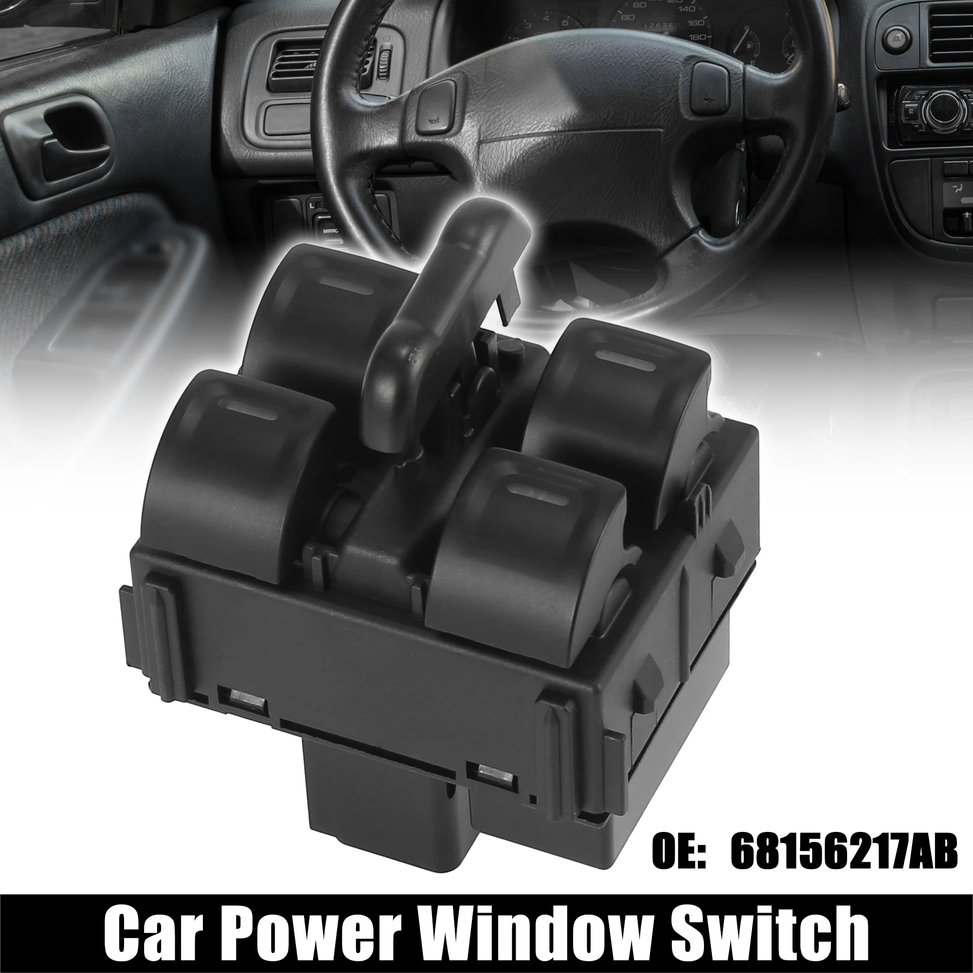 X Autohaux 68156217AB Car Power Window Switch for Jeep Wrangler 4 Door Dash Mounted 2011 2012 2013 2014 2015 2016