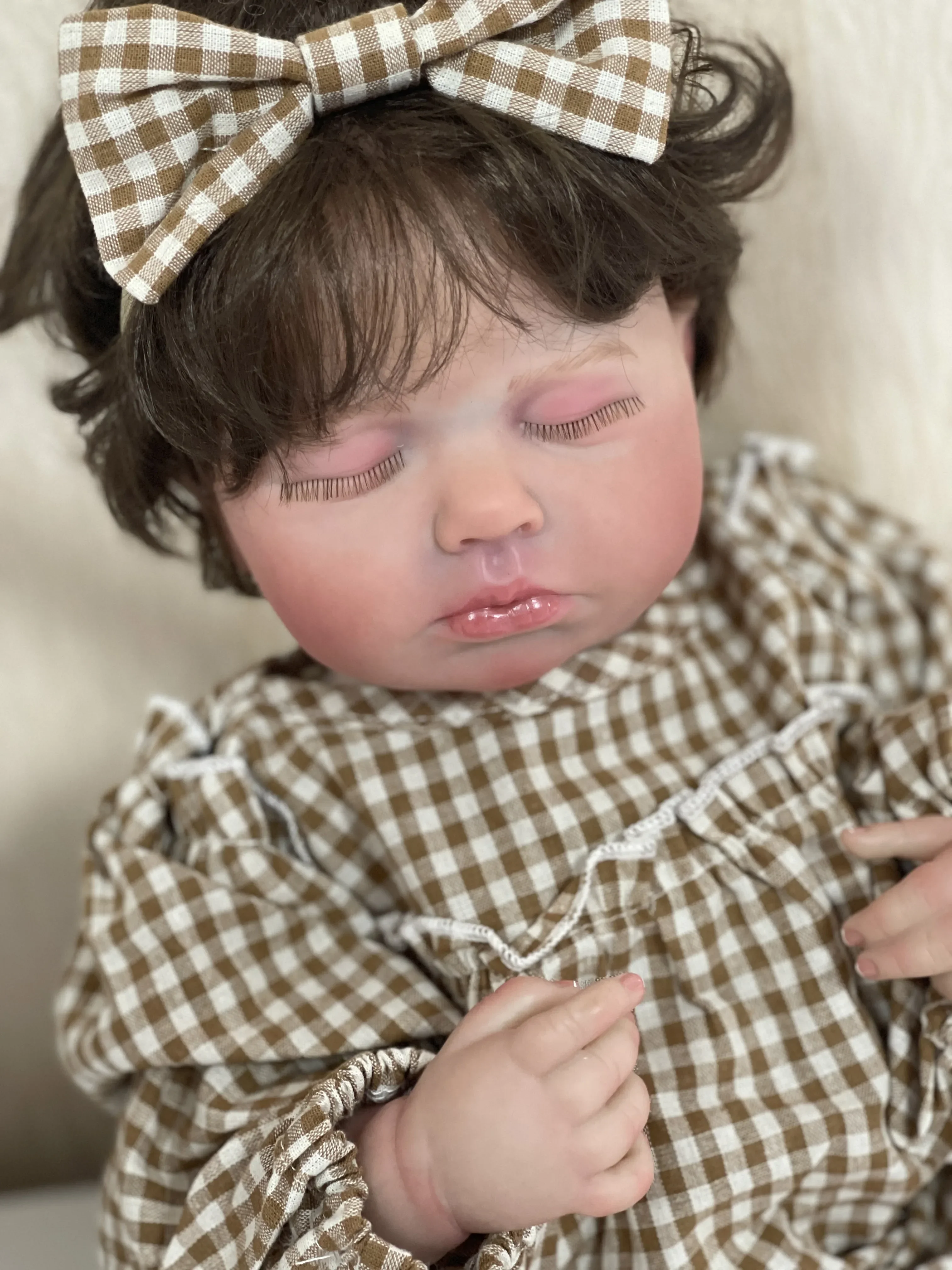 

19inch Loulou Full Body Vinyl Reborn Doll with Rooted Hair Newborn Baby 3D Painted Skin with Visible Veins Collectible Art Dolls