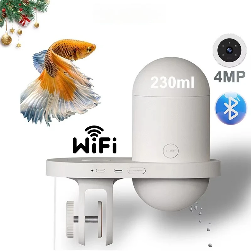 

2K Indoor Wireless Automatic Fish Feeder Camera Live View Video Recording Smart Home Camera