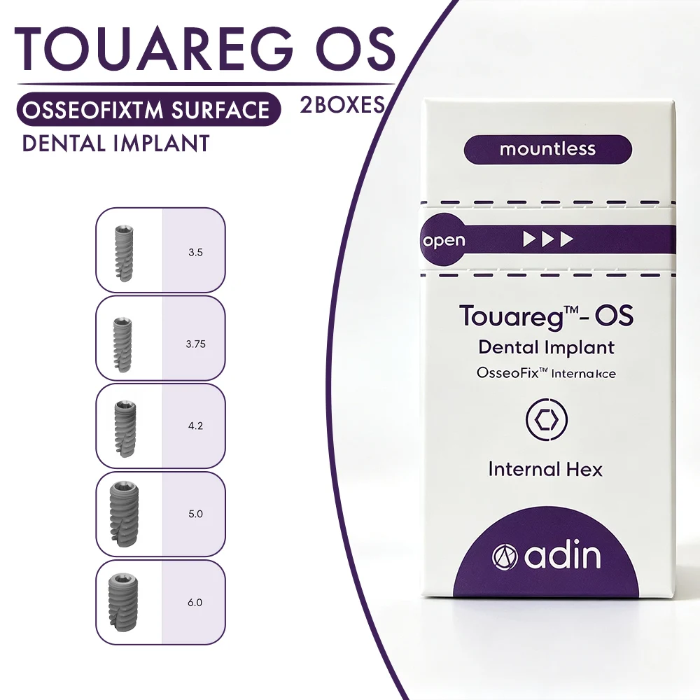Dental Implant Adin Touareg OS Titanium Fixture OsseoFix Calcium Phosphate Surface Internal for Implant Restoration
